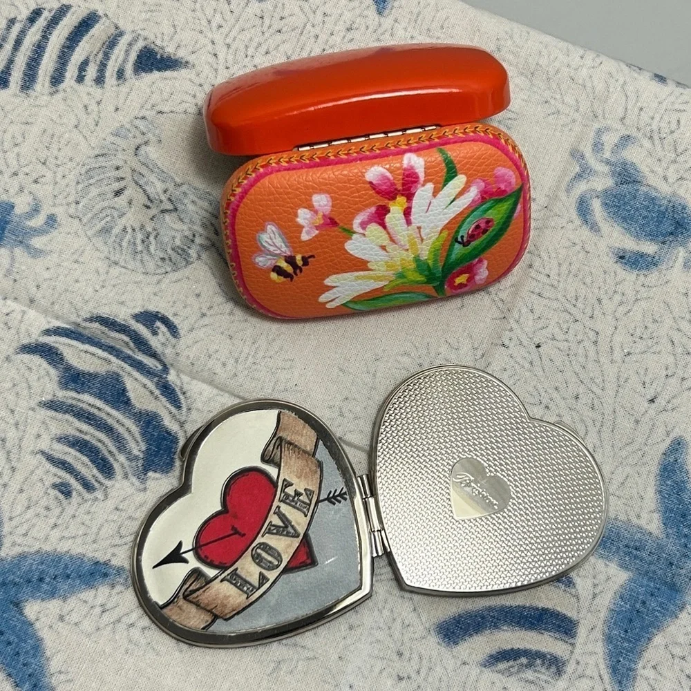 Brighton FRENCH GARDEN Mini Box & LOVE Compact Mirror Lot of 2 - Picture 4 of 11